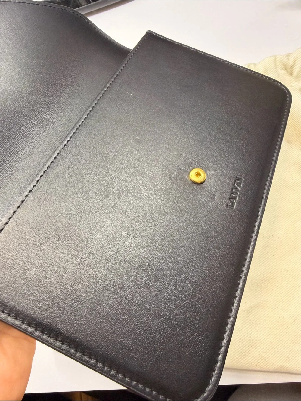 Lanvin Black Leather Clutch